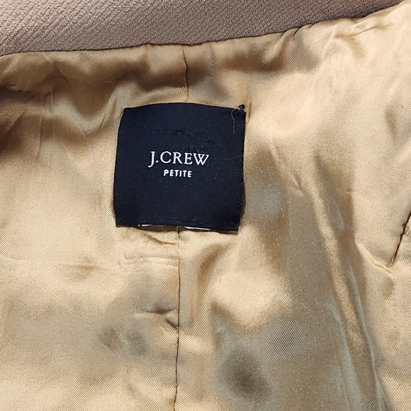 J Crew Topcoat Womens Small Petite Beige Camel Chiara Wool Cashmere Double Face - Picture 9 of 15